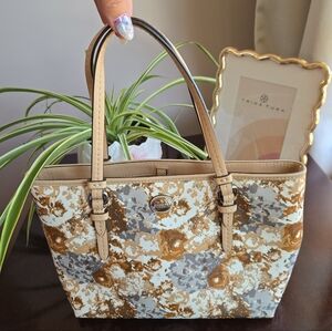 COACH Floral Rose Christie Carryall Mini Bag - Neutral/Multi